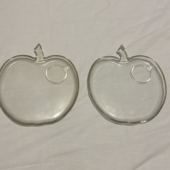 Apple Glass Snack Plates Set of 2 - Picture 3 of 3